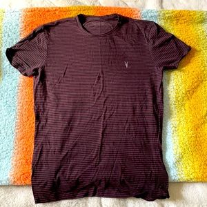 All Saints Red/Black Stripe Mens(S) SlimFit